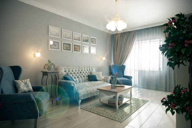 Фотография: Гостиная в стиле Прованс и Кантри – фото на INMYROOM