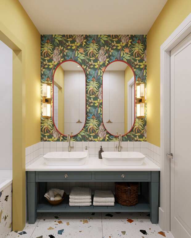 Фотография: Ванная в стиле Современный, Эклектика, Квартира, Проект недели, Самара, 3 комнаты, Более 90 метров, Айгуль Султанова – фото на INMYROOM