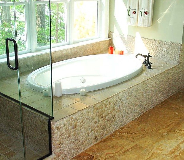 Фото из портфолио Мозаика из морской гальки в интерьере Кантри и Прованс – фотографии дизайна интерьеров на INMYROOM