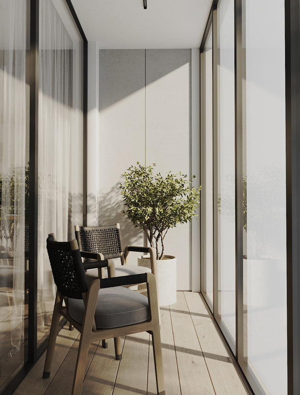 Фотография: Балкон в стиле Современный, Скандинавский, Квартира, Проект недели, Москва, 2 комнаты, 60-90 метров, Екатерина Шилова – фото на INMYROOM