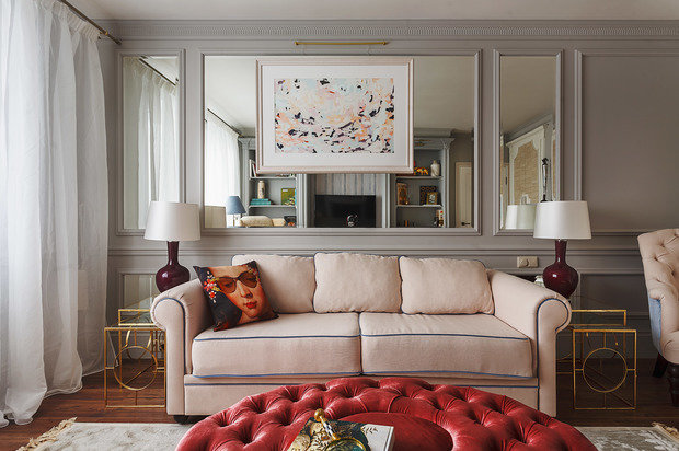 Фотография: Гостиная в стиле Классический, Современный, Эклектика, Квартира, Россия, Проект недели, Новая Москва, Ольга Куликовская-Эшби, Interior Box – фото на INMYROOM