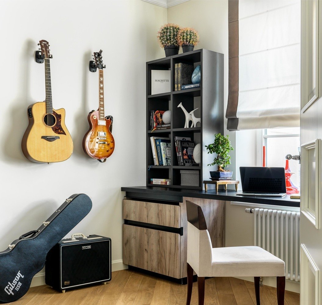 Фотография: Кабинет в стиле Современный, Квартира, Проект недели, Москва, Монолитный дом, 3 комнаты, Более 90 метров, #эксклюзивныепроекты, Наталья Высоцкая – фото на INMYROOM