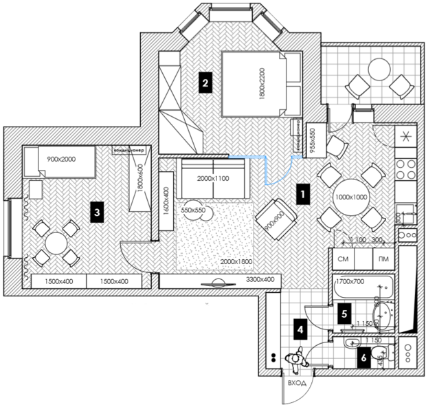 Фото из портфолио Из двушки в трёшку – фотографии дизайна интерьеров на INMYROOM
