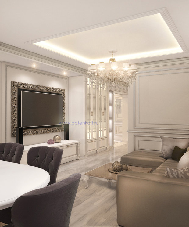 Фото из портфолио Москва. Дизайн гостиной в современной классике от Батенькофф – фотографии дизайна интерьеров на INMYROOM