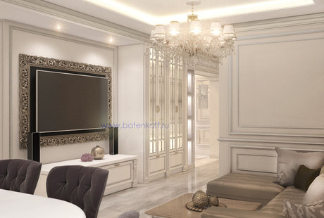 Москва. Дизайн гостиной в современной классике от Батенькофф