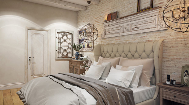 Фотография: Спальня в стиле Прованс и Кантри, Квартира, Проект недели, Москва, Монолитный дом, 4 и больше, Более 90 метров, Дарья Мисюра, ЖК «Соколиное гнездо» – фото на INMYROOM