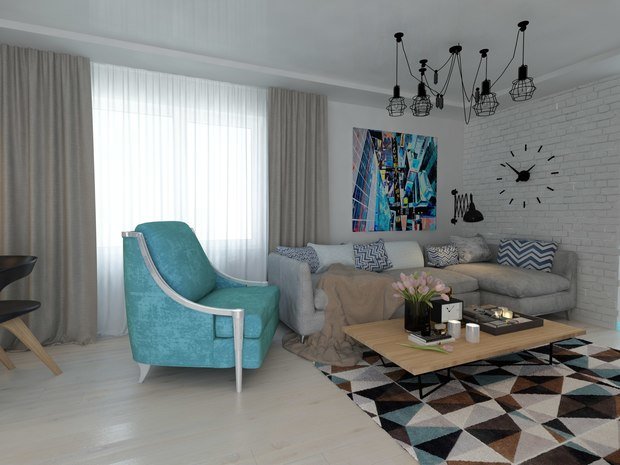 Фото из портфолио 3к.кв. в ЖК Атлант (58,9 кв.м) – фотографии дизайна интерьеров на INMYROOM