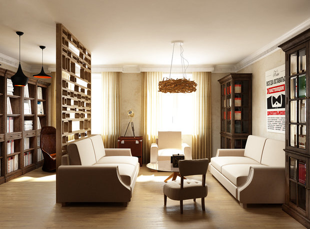 Фотография: Гостиная в стиле Лофт, Квартира, Проект недели, Эко – фото на INMYROOM