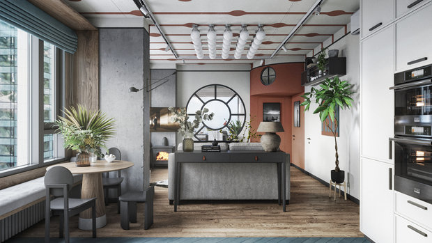 Фотография: Кухня и столовая в стиле Лофт, Эклектика, Квартира, Проект недели, Москва, Макс Жуков, To Taste, 3 комнаты, 60-90 метров – фото на INMYROOM