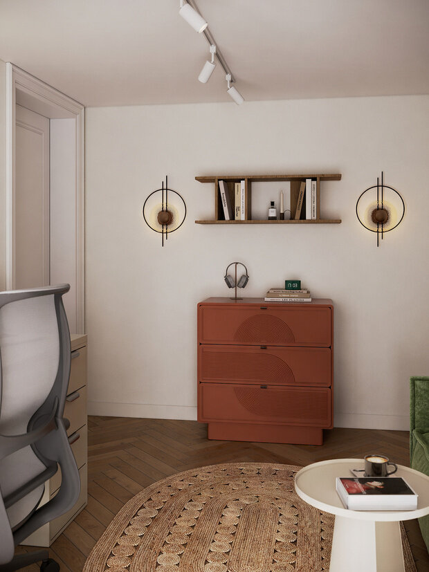 Фотография: Кабинет в стиле Современный, Квартира, Проект дня, Московская область, Ирина Собыленская, 4 и больше, 60-90 метров, эклектичный с элементами этники и современного дизайна – фото на INMYROOM