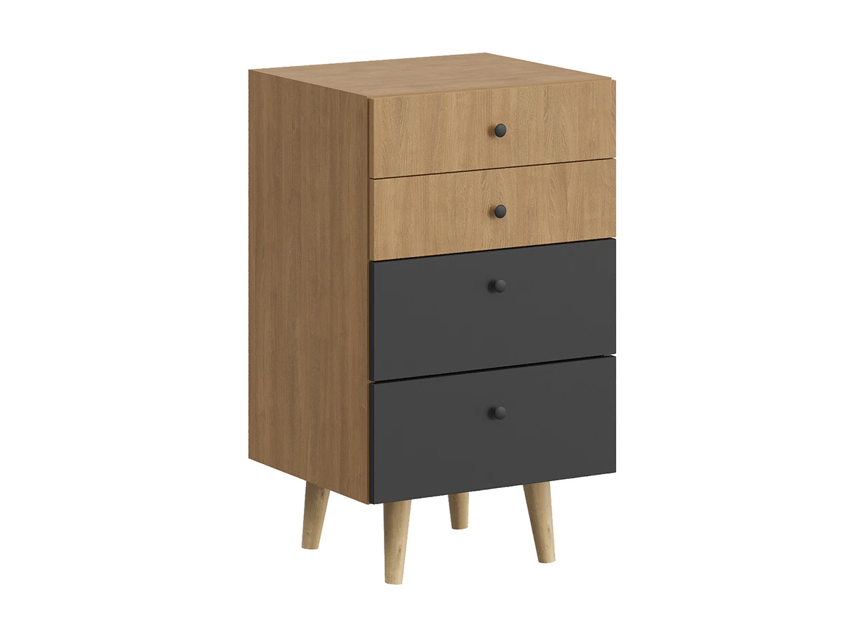 Комод малый Frida бежево-черного цвета