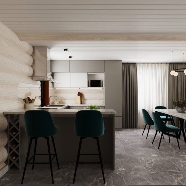 Фото из портфолио Бревенчатый дом – фотографии дизайна интерьеров на INMYROOM