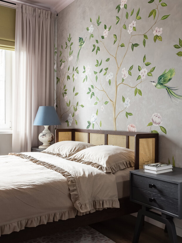 Фотография: Спальня в стиле Прованс и Кантри, Эклектика, Винтажный, Квартира, Проект недели, Челябинск, Сталинка, Кирпичный дом, 3 комнаты, 60-90 метров, Марина Кутепова – фото на INMYROOM