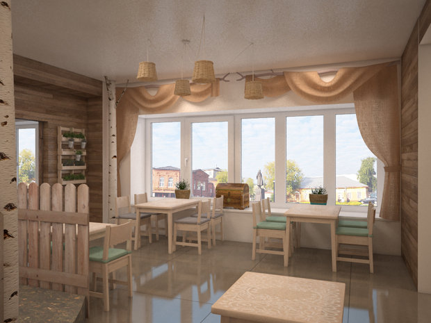 Фото из портфолио Дизайн-проект Кафе русской кухни "Пень-Пнем" г. Череповец  – фотографии дизайна интерьеров на INMYROOM