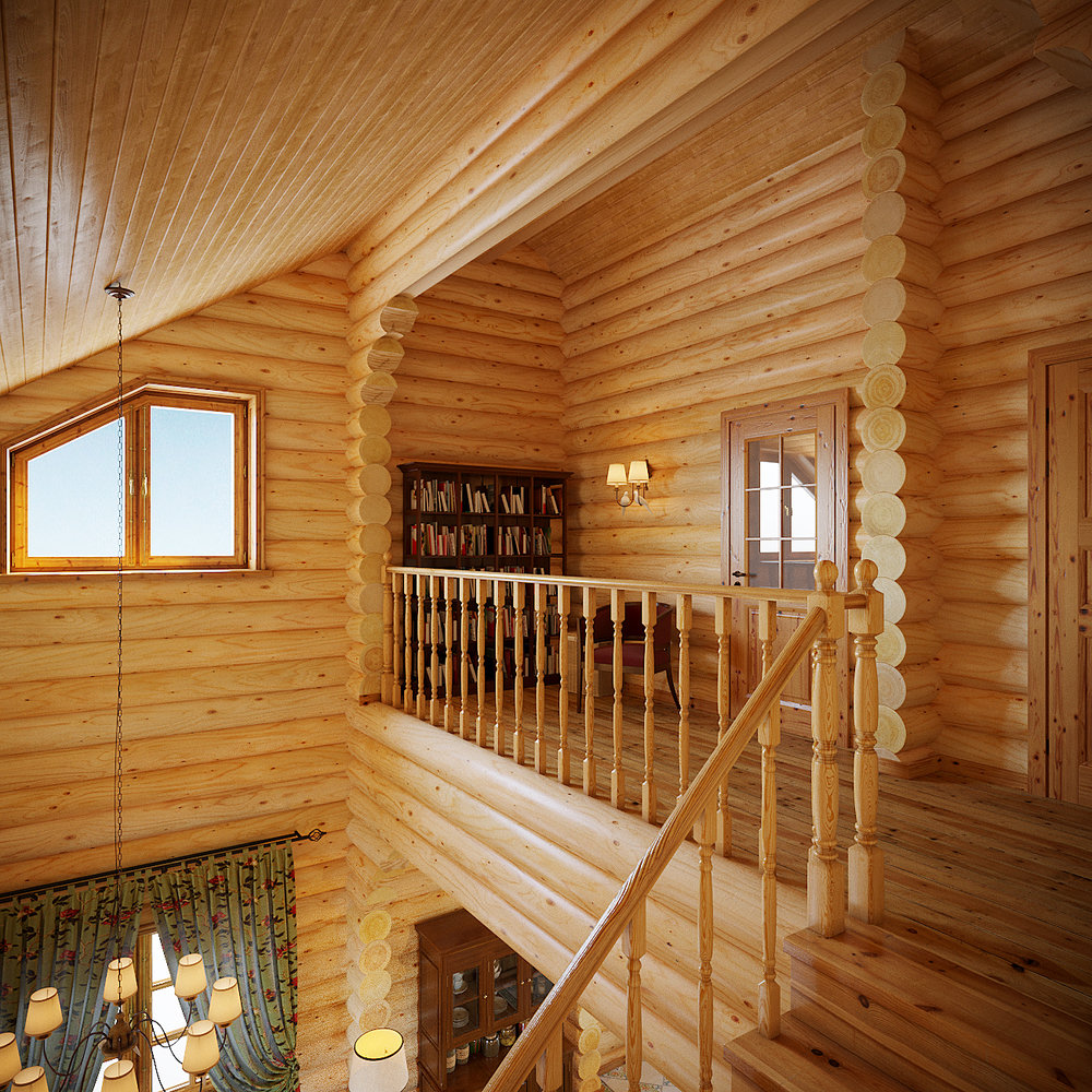 Фото из портфолио Дачный дом из оцилиндрованного бревна – фотографии дизайна интерьеров на INMYROOM Фото из портфолио Дачный дом из оцилиндрованного бревна – фотографии дизайна интерьеров на INMYROOM