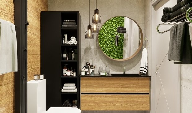 Фото из портфолио Санузел в эко-стиле – фотографии дизайна интерьеров на INMYROOM