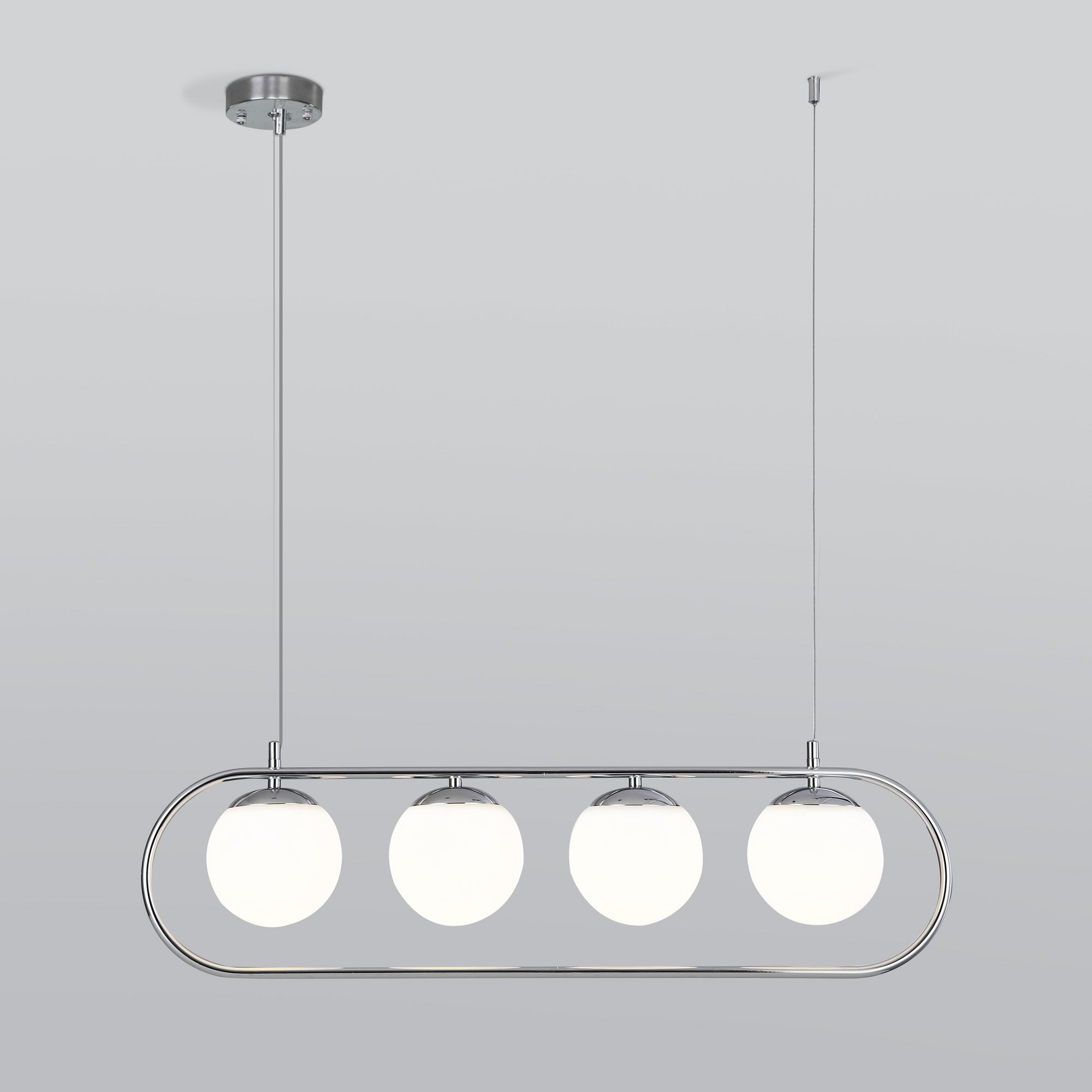 Подвесной светильник Ringo цвета хром со стеклянными плафонами