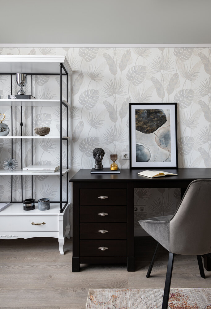 Фотография: Кабинет в стиле Современный, Классический, Квартира, Проект недели, Москва, 3 комнаты, Более 90 метров, Юлия Сергеева – фото на INMYROOM