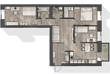 ЖК "Александровский" Квартира№2 S-80м²