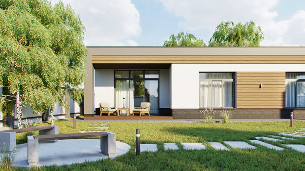 Фото из портфолио Одноэтажный загородный дом – фотографии дизайна интерьеров на INMYROOM