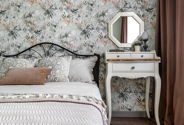 Фотография: Спальня в стиле Прованс и Кантри, Современный, Эклектика, Квартира, Проект недели, Московская область, 3 комнаты, 60-90 метров, Дмитров, Анна Мизюра – фото на INMYROOM