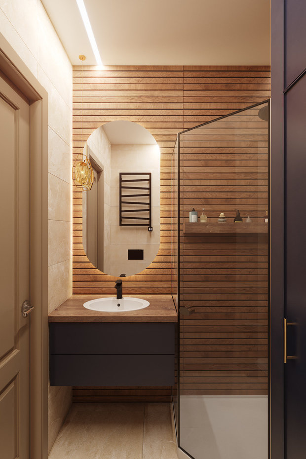 Фотография: Ванная в стиле Современный, Квартира, Проект недели, Москва, 4 и больше, 60-90 метров, Более 90 метров, Levitorria, Полина Тимонич – фото на INMYROOM