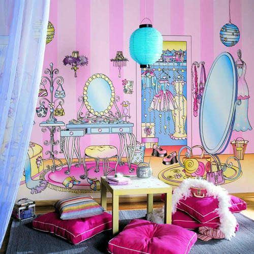 Фотография: Детская в стиле Современный, Эклектика, Декор интерьера, Дизайн интерьера, Мебель и свет, Цвет в интерьере, Стены, Розовый, Фуксия – фото на INMYROOM