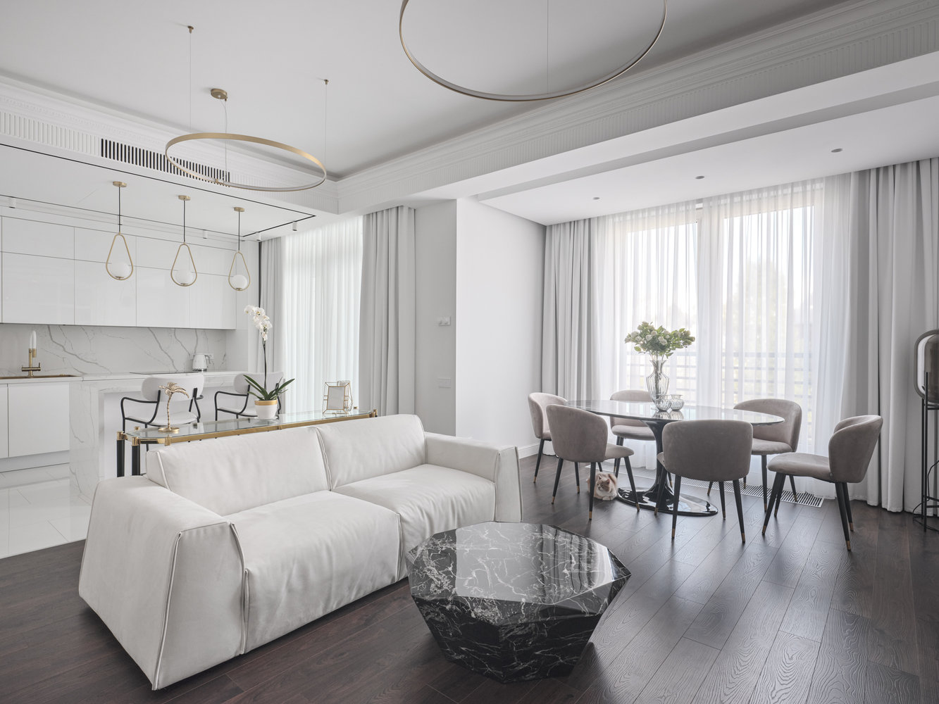 Фотография: Гостиная в стиле Классический, Современный, Квартира, Проект недели, Санкт-Петербург, 2 комнаты, Более 90 метров, Сергей Клочков – фото на INMYROOM