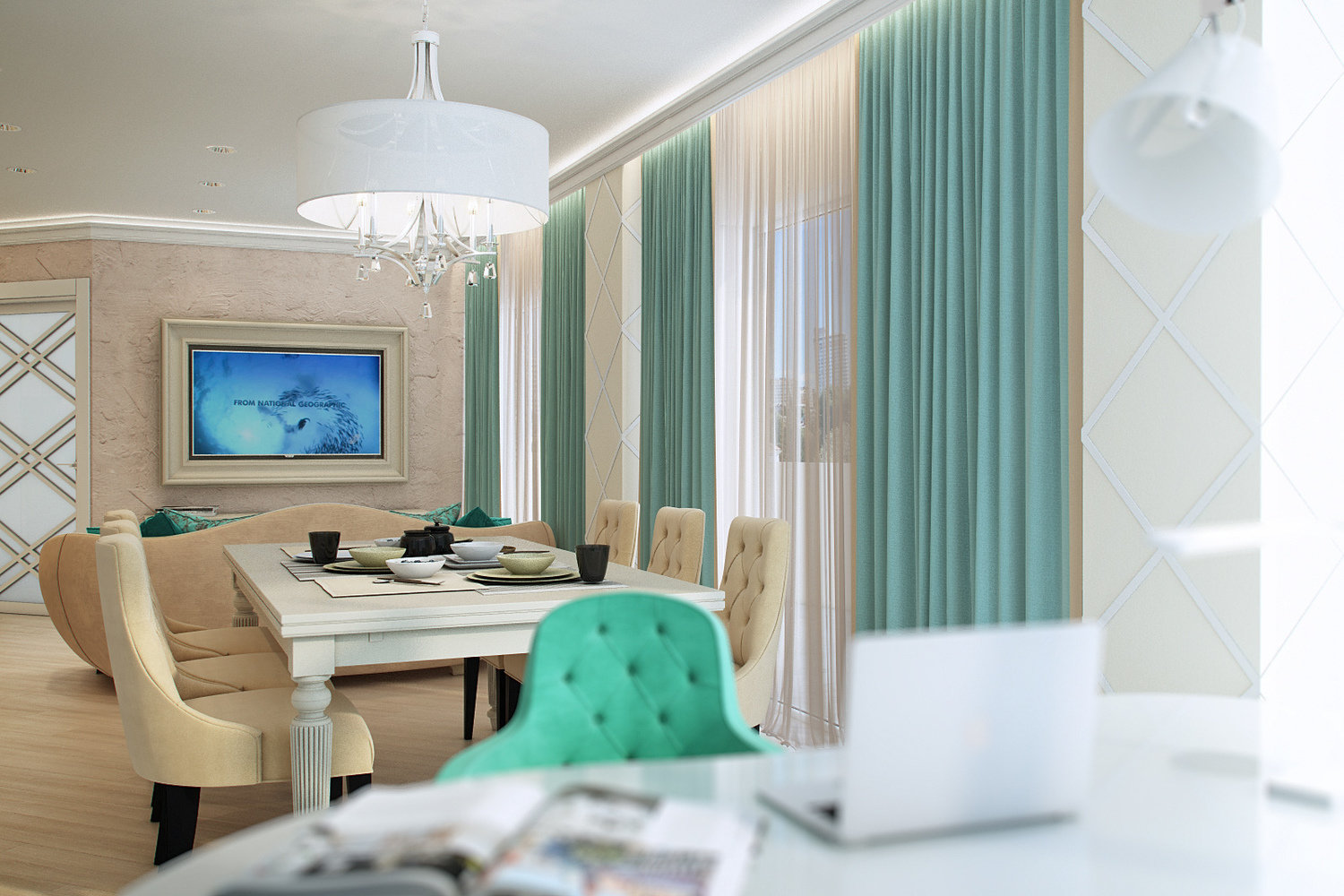 Фотография: Кухня и столовая в стиле Классический, Современный, Квартира, Проект недели, Сочи, Евгения Матвеенко, FlatsDesign, Монолитный дом, 3 комнаты, Более 90 метров – фото на INMYROOM