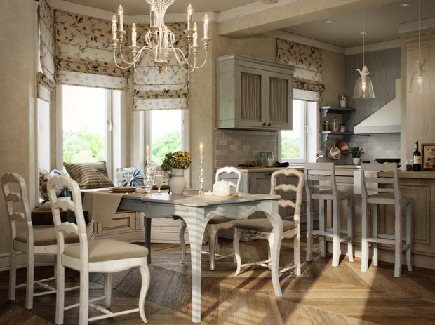 Фотография: Кухня и столовая в стиле Прованс и Кантри, Эклектика, Дом, Проект недели, Санкт-Петербург, Блочный дом, 4 и больше, Более 90 метров, Евгений Жданов, КП «Вартемяги парк» – фото на INMYROOM