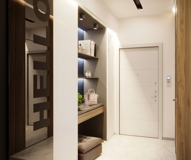 Фотография: Прихожая в стиле Современный, Лофт, Квартира, Проект недели, Подмосковье, Московская область, Реутов, Кирпичный дом, 3 комнаты, Более 90 метров, Владислав Седов, Наталья Вороненко, LINES – фото на INMYROOM