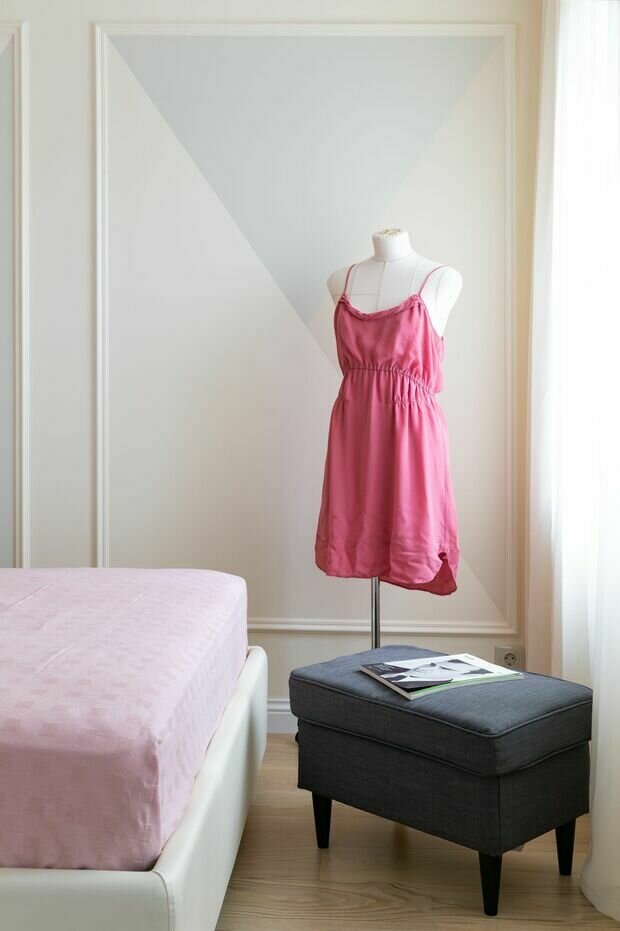 Фотография: Спальня в стиле Современный, Квартира, Проект недели, Москва, Хрущевка, 2 комнаты, 40-60 метров, RodenHome, Екатерина Паршинцева – фото на INMYROOM