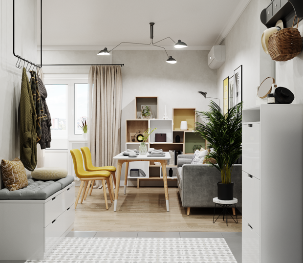 Фото из портфолио Однокомнатная квартира 39м2 – фотографии дизайна интерьеров на INMYROOM