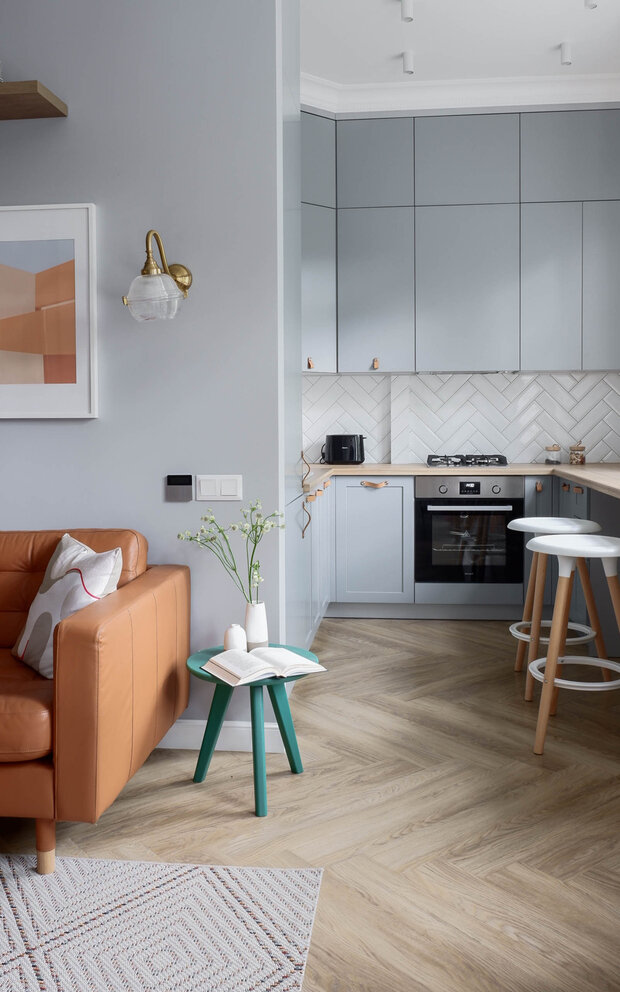 Фотография: Кухня и столовая в стиле Скандинавский, Современный, Квартира, Проект дня, Химки, Московская область, Сталинка, 3 комнаты, 40-60 метров, Светлана Конькова – фото на INMYROOM