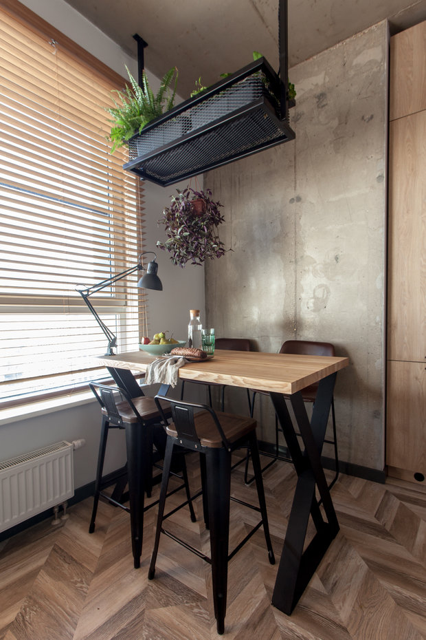 Фотография: Кухня и столовая в стиле Лофт, Современный, Квартира, Проект недели, Москва, 1 комната, до 40 метров, 40-60 метров, MiR Buro – фото на INMYROOM