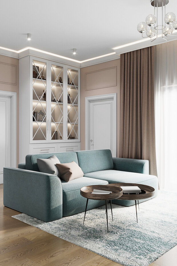 Фотография: Гостиная в стиле Классический, Современный, Дом, Проект недели, Дом и дача, 4 и больше, Более 90 метров, Нижегородская область, Ольга Матренина – фото на INMYROOM