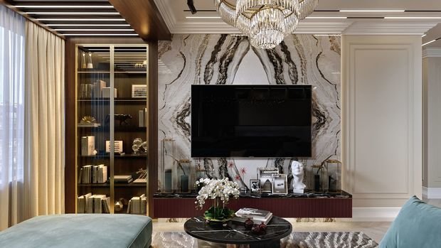 Фото из портфолио Квартира 118,2 м² в ЖК Тимирязевский: компромисс мужского и женского: баланс резких форм и мягких линий – фотографии дизайна интерьеров на INMYROOM