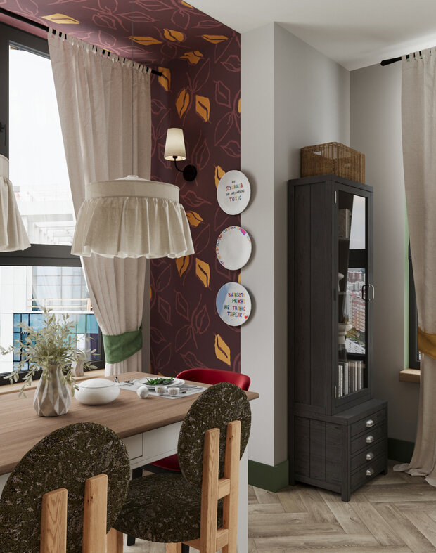 Фотография: Кухня и столовая в стиле Современный, Эклектика, Квартира, Проект дня, Москва, 1 комната, 40-60 метров, современный с элементами эклектики, фото интерьера, дизайн интерьера фото – фото на INMYROOM