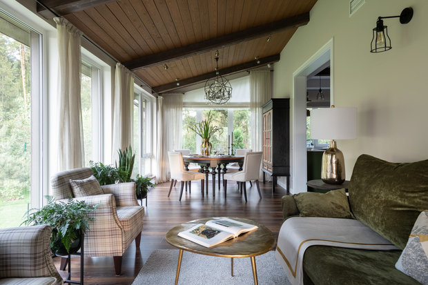 Фотография: Гостиная в стиле Прованс и Кантри, Классический, Дом, Проект недели, Нахабино, 4 и больше, Более 90 метров, Вера Шеверденок, Roomba Interior – фото на INMYROOM