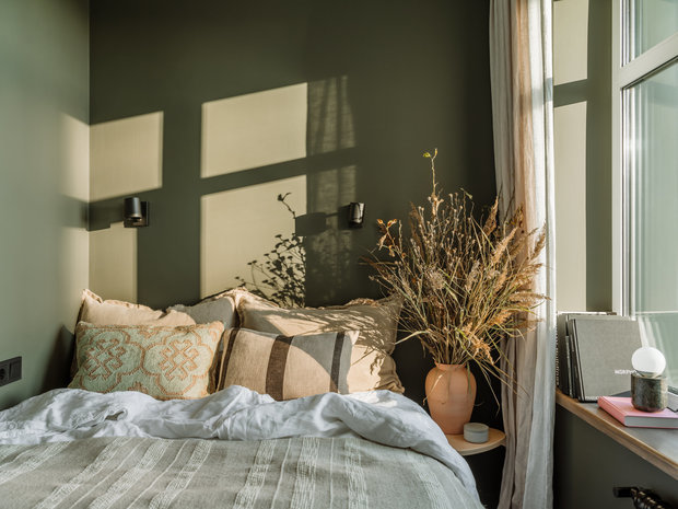 Фотография: Спальня в стиле Скандинавский, Малогабаритная квартира, Квартира, Проект недели, Московский, 2 комнаты, до 40 метров, Елена Соренсен – фото на INMYROOM
