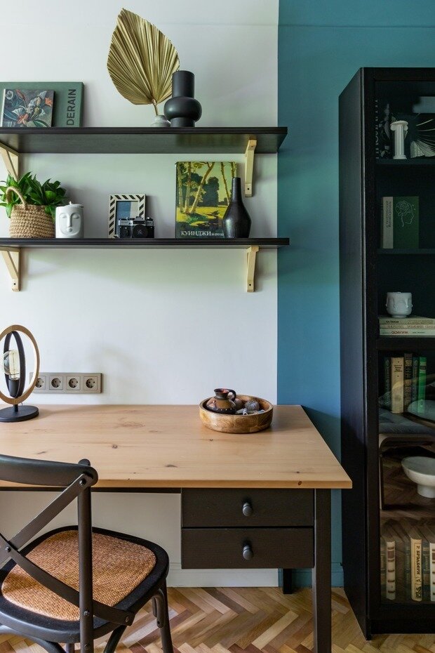 Фотография: Кабинет в стиле Скандинавский, Современный, Винтажный, Квартира, Проект недели, Санкт-Петербург, Хрущевка, 3 комнаты, 40-60 метров, Полина Андреева – фото на INMYROOM