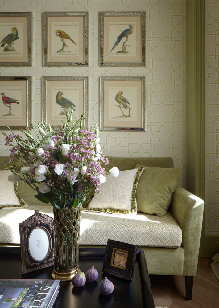 Фотография: Гостиная в стиле Классический, Современный, Винтажный, Малогабаритная квартира, Квартира, Проект недели, Москва, Кирпичный дом, 1 комната, 40-60 метров, Варвара Шабельникова, VVDesign – фото на INMYROOM