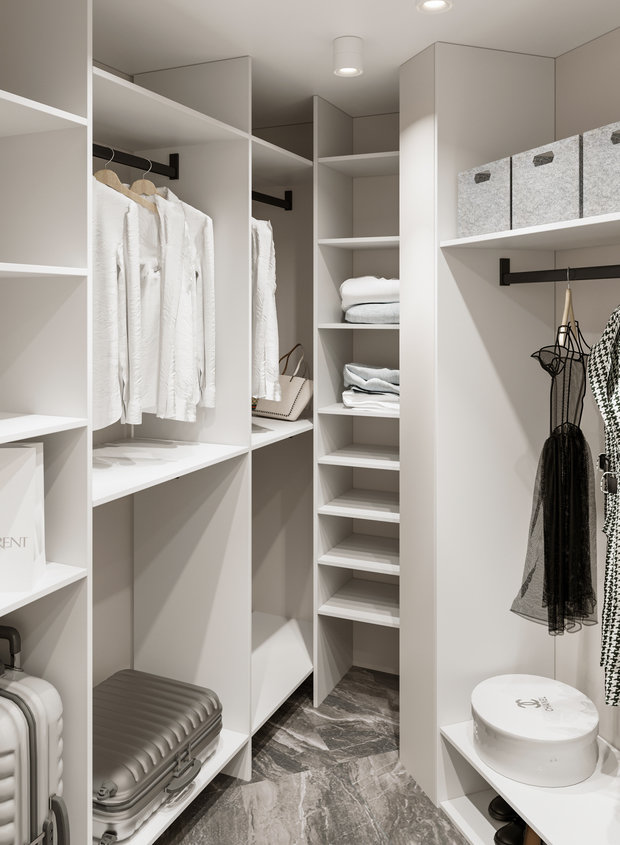 Фотография: Гардеробная в стиле Современный, Квартира, Проект недели, Москва, 4 и больше, Более 90 метров, MR.BURO – фото на INMYROOM