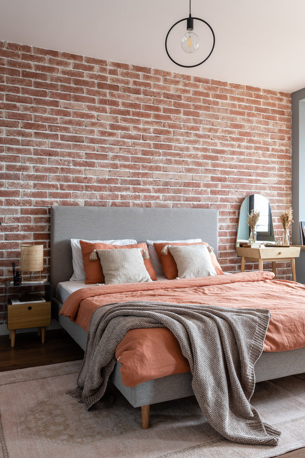 Фотография: Спальня в стиле Скандинавский, Минимализм, Современный, Квартира, Проект дня, Москва, 2 комнаты, 40-60 метров, Huge Studio – фото на INMYROOM