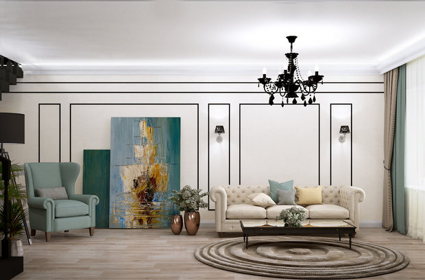 Фото из портфолио Загородный дом в классическом стиле. 120м² – фотографии дизайна интерьеров на INMYROOM