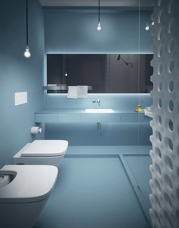 Фотография: Ванная в стиле Минимализм, Малогабаритная квартира, Квартира, Highland House, Проект недели, Москва, Хрущевка, 1 комната, до 40 метров, Екатерина Матвеева – фото на INMYROOM