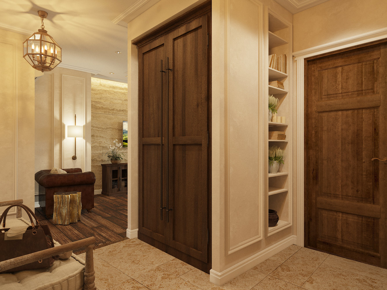 Фото из портфолио дизайн-проект квартиры в винтажном колониальном стиле в г. Москва – фотографии дизайна интерьеров на INMYROOM Фото из портфолио дизайн-проект квартиры в винтажном колониальном стиле в г. Москва – фотографии дизайна интерьеров на INMYROOM