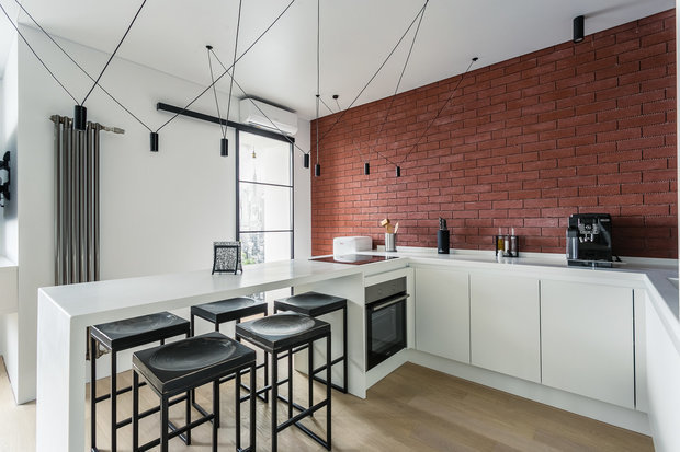 Фотография: Кухня и столовая в стиле Лофт, Минимализм, Квартира, Проект недели, Реутов, 40-60 метров, Icon, Роман Потапов – фото на INMYROOM