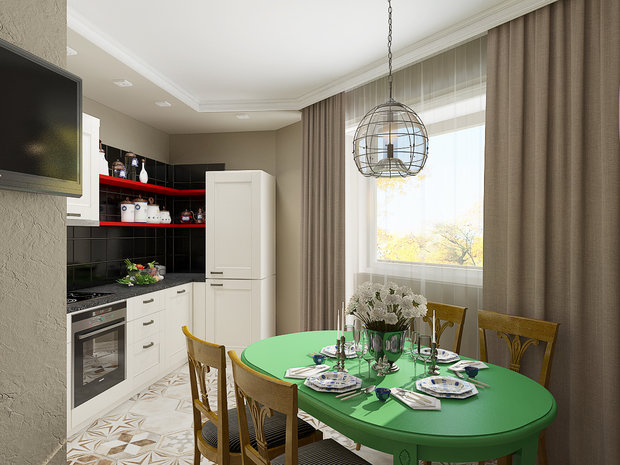 Фото из портфолио Двухкомнатная квартира в Москве в стиле фьюжн – фотографии дизайна интерьеров на INMYROOM