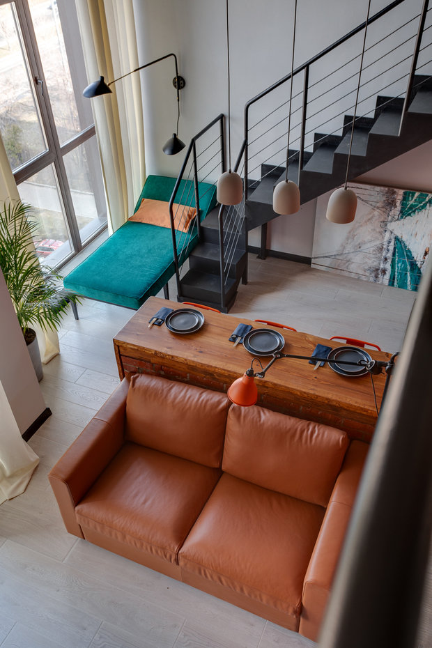 Фотография: Гостиная в стиле Лофт, Квартира, Проект недели, Москва, 2 комнаты, 40-60 метров, Ольга Астафьева – фото на INMYROOM